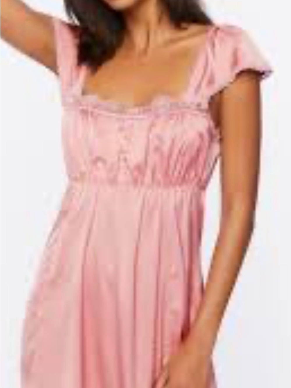 Pre-Loved🩷forever 21 Pink Ruched Empire-Waist Nightgown - Women Intimates